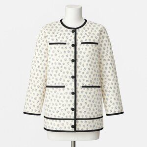 For Love & Lemons Jardin Quilted Blue Floral Printed Jacket Womens Size XS NWT